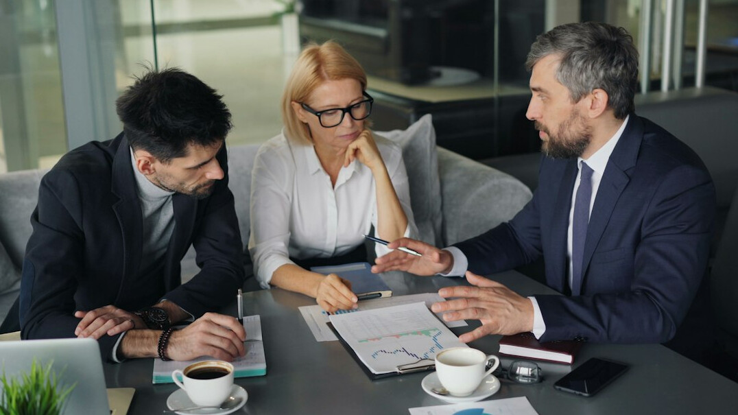 consultant meeting with executives
