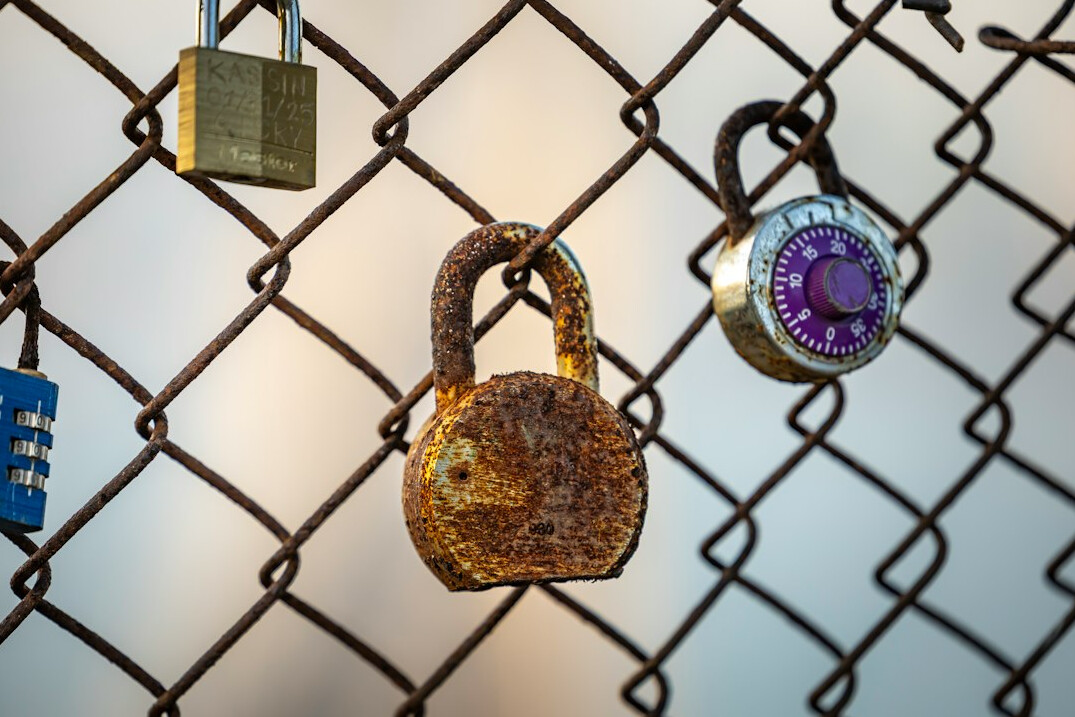 Digital security concept with code and a lock